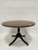 Mahogany circular pedestal table.