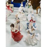 10 Royal Doulton female figurines.