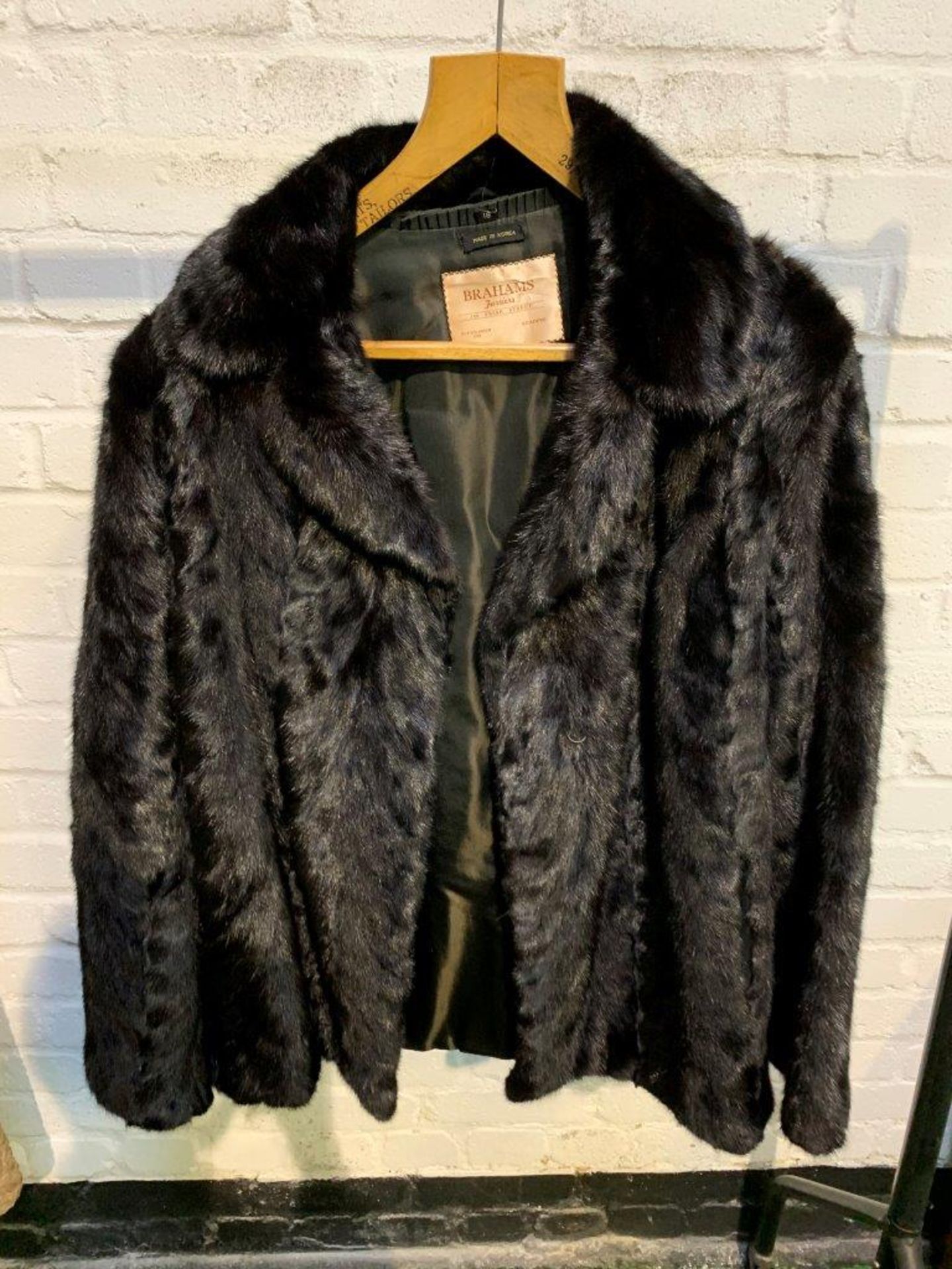 A Brahams of Reading black mink jacket and a full length black mink coat.