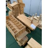 Twelve various wooden models.
