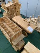 Twelve various wooden models.