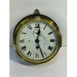 Smiths English Clocks, London 1940, ship's brass bulkhead clock.