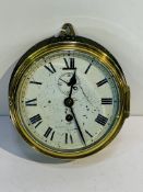 Smiths English Clocks, London 1940, ship's brass bulkhead clock.