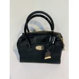 Jasper Conran faux snakeskin/black patent Handbag. Gilt fittings & printed lining