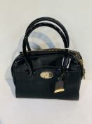 Jasper Conran faux snakeskin/black patent Handbag. Gilt fittings & printed lining