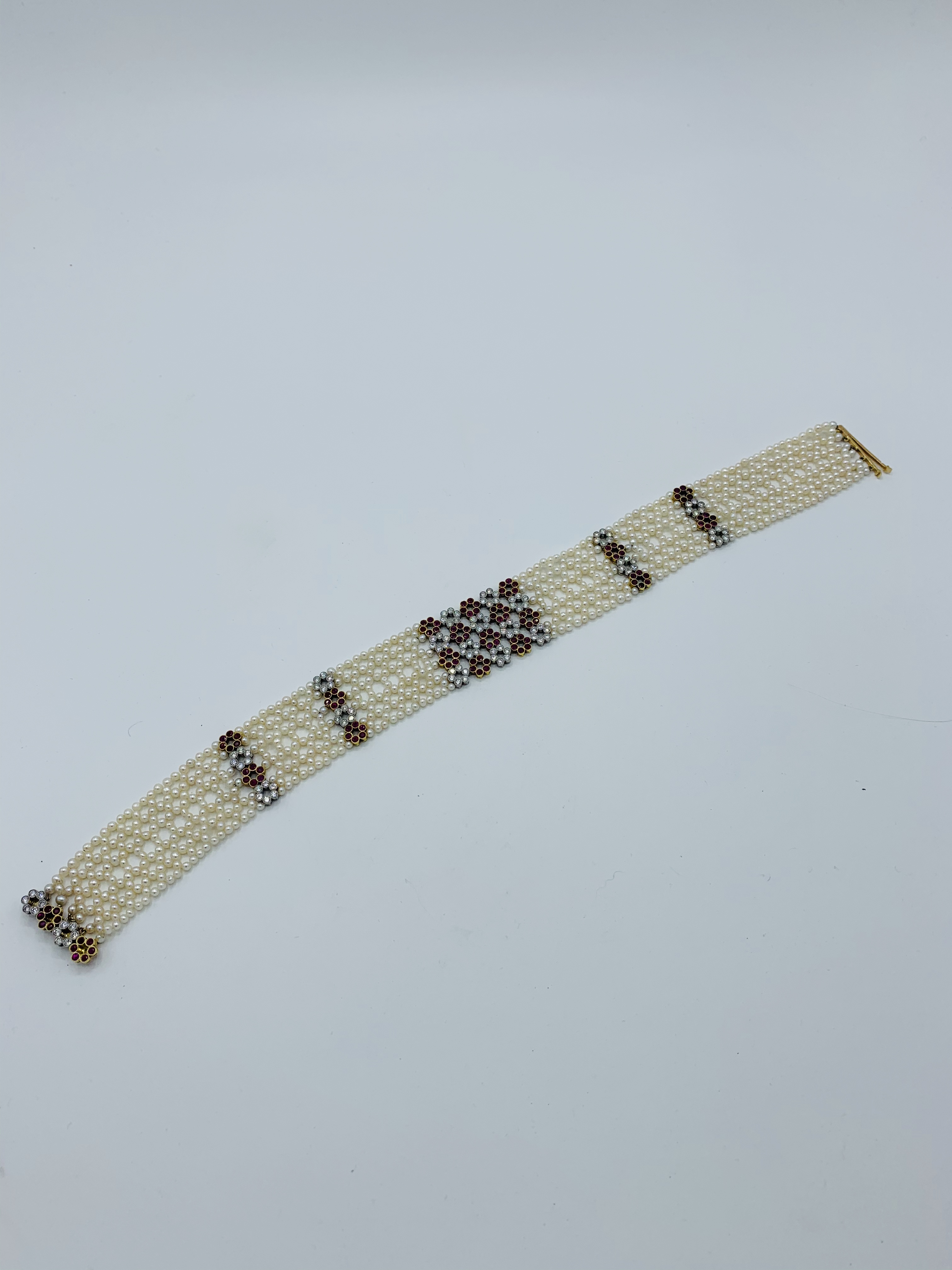 Ruby, diamond and pearl choker. - Image 2 of 7