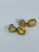 9ct gold and citrine drop earrings.