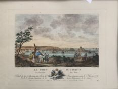 1776 coloured lithograph, ‘Le Port de Camaret’, par Gouaz, Sculptor