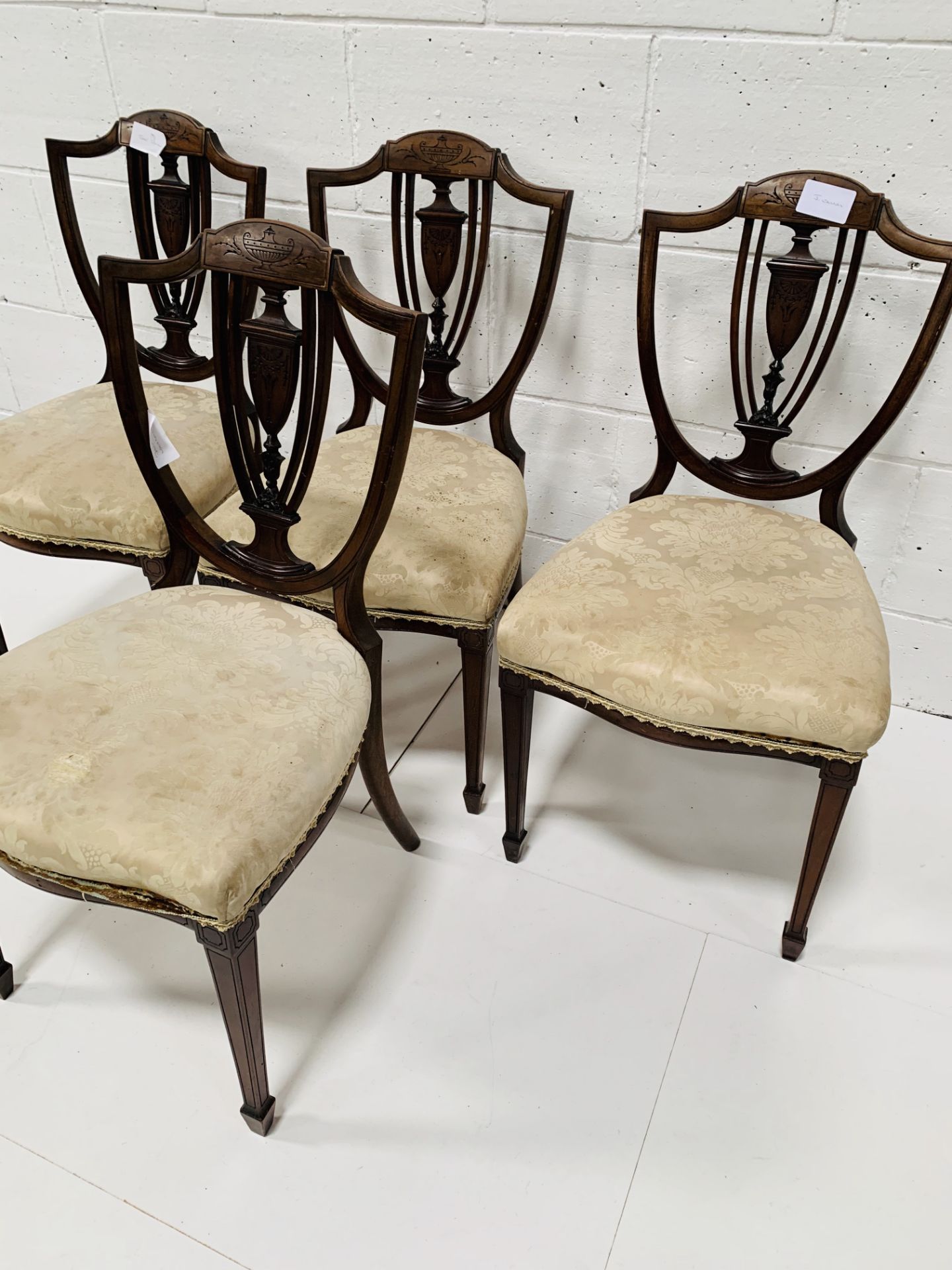 Four mahogany shield back dining chairs. - Image 2 of 3