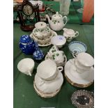 Part Duchess tea set and part Colclough tea set; three items Chinese blue and white china;