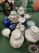 Part Duchess tea set and part Colclough tea set; three items Chinese blue and white china;