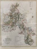 A framed and glazed Duncan's map of Oxfordshire c.1833.