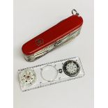 Victorinox Swiss Army knife in leather pouch