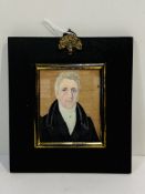 Victorian portrait miniature oil on ivory, in period frame.