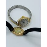 2 x 9ct gold ladies' wrist watches.