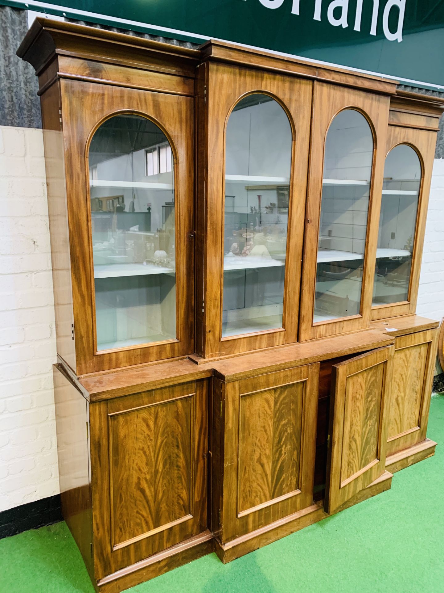 Mahogany breakfront bookcase. - Image 3 of 3