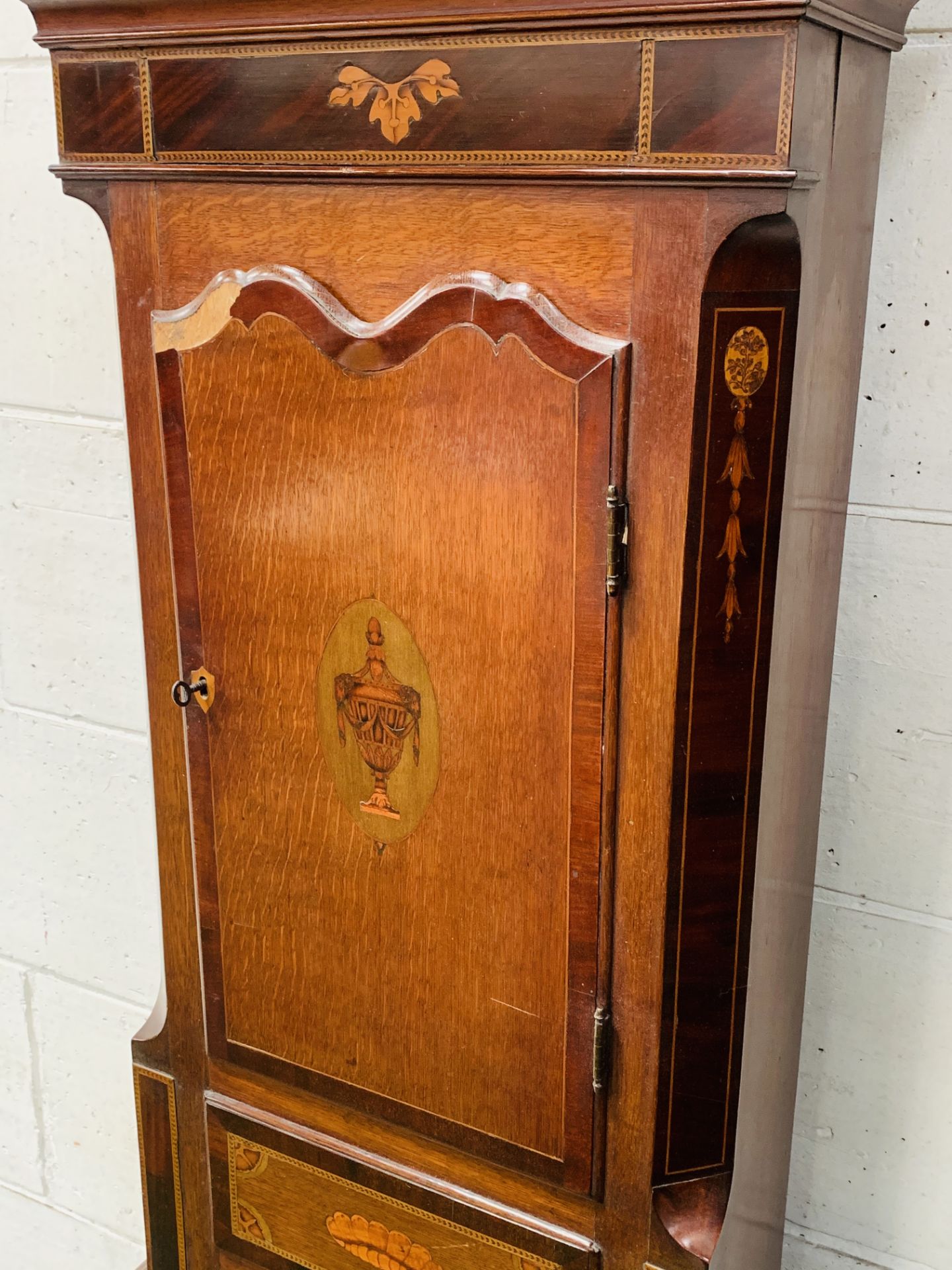 Mahogany Longcase Clock with Moon Phase by W Nicholson of Newcastle. - Image 4 of 5