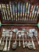 A canteen of George Butler silver plated cutlery.