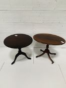 Two mahogany occasional tables.