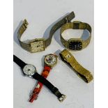 Collection of 5 vintage crown wind wristwatches