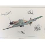 2 prints of Spitfires and one of a Hurricane.