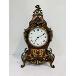 Circa 1900 Rococo style faux tortoiseshell and boullework mantel clock. A/F.