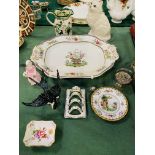 A Copeland Spode "Old Bow" decorative dish together with other decorative china.