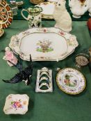 A Copeland Spode "Old Bow" decorative dish together with other decorative china.