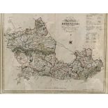 A framed and glazed Duncan's map of Berkshire c.1833.
