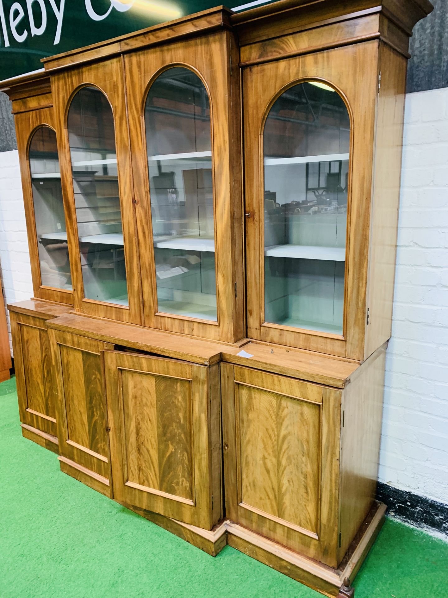 Mahogany breakfront bookcase. - Image 2 of 3