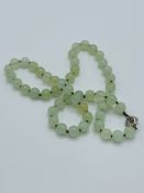 26” jade bead necklace. 12mm beads. Total weight 120gm.