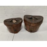 Three leather hat boxes.