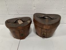 Three leather hat boxes.