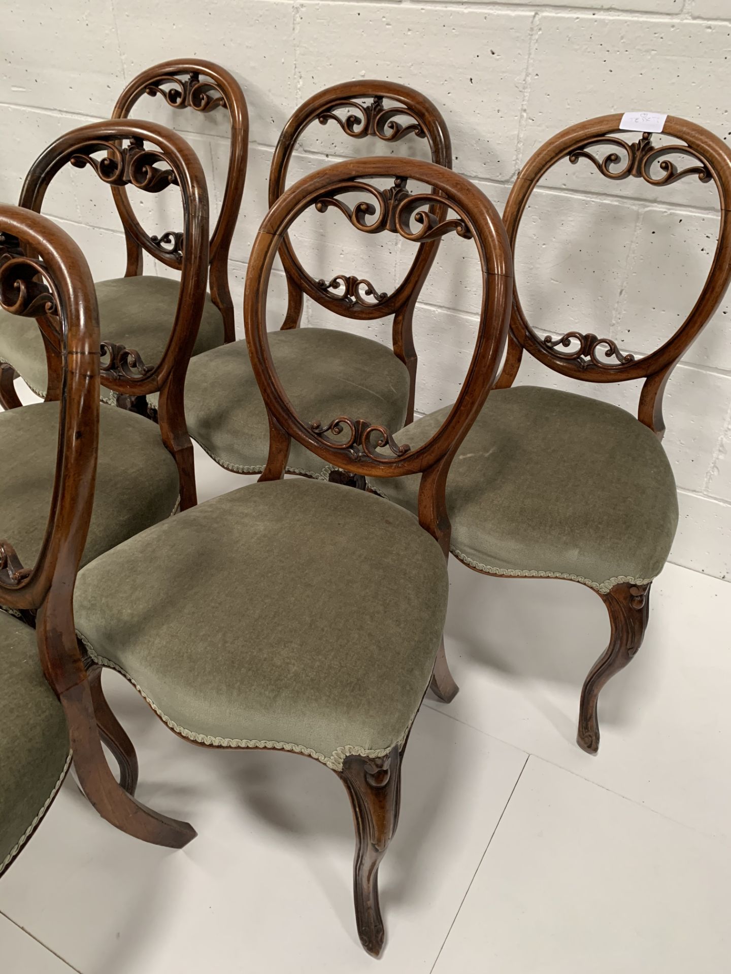 Set of six balloon back dining chairs. - Image 2 of 2