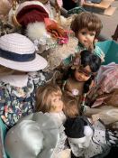 Approx. 40 various dolls.