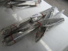 2 large, 2 medium, 2 small stainless steel tongs.