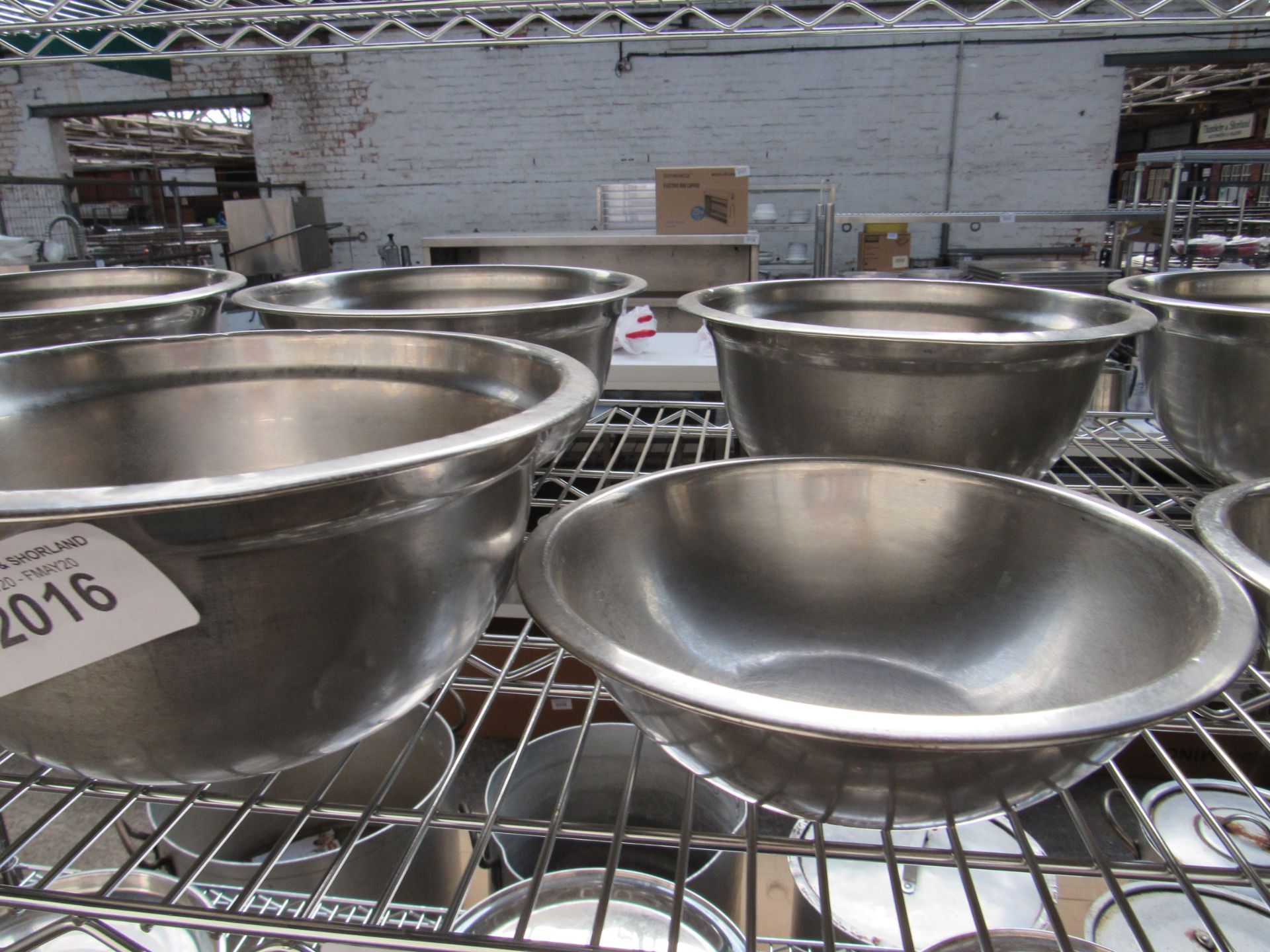 13 stainless steel bowls. - Image 2 of 3