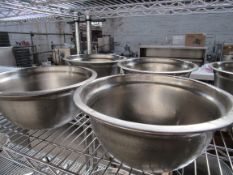 13 stainless steel bowls.