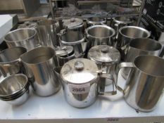 Quantity of stainless steel tea and coffee pots