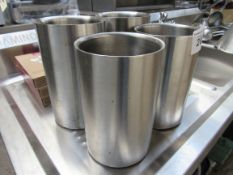 4 stainless steel utensil pots