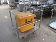 Stainless steel trolley, 94x96x66cms
