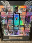 Framed and glazed Star Wars Endor Deck uncut gaming card sheet, L/E 167/1000; together with two prin
