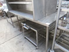 2m stainless steel table, 210x90x80cms