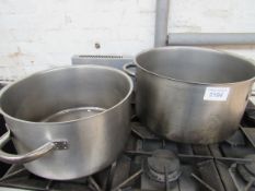 2 stainless steel large cooking pots