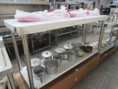 180cm stainless steel prep table with under shelf 180x88x60cms