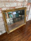 Gilt framed rectangular bevel edge wall mirror, 49 x 59cms.