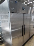 Polar G595-02 twin door stainless steel fridge.