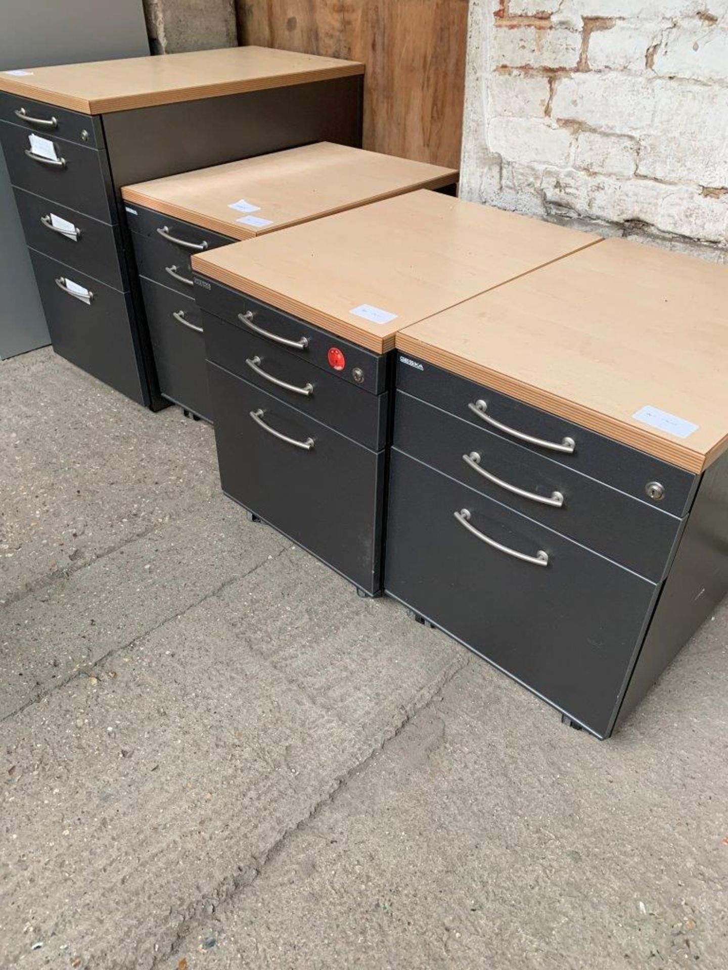 3 Jessika metal pedestal units on casters, together with a Jessika filing cabinet on casters, all ma - Image 2 of 2