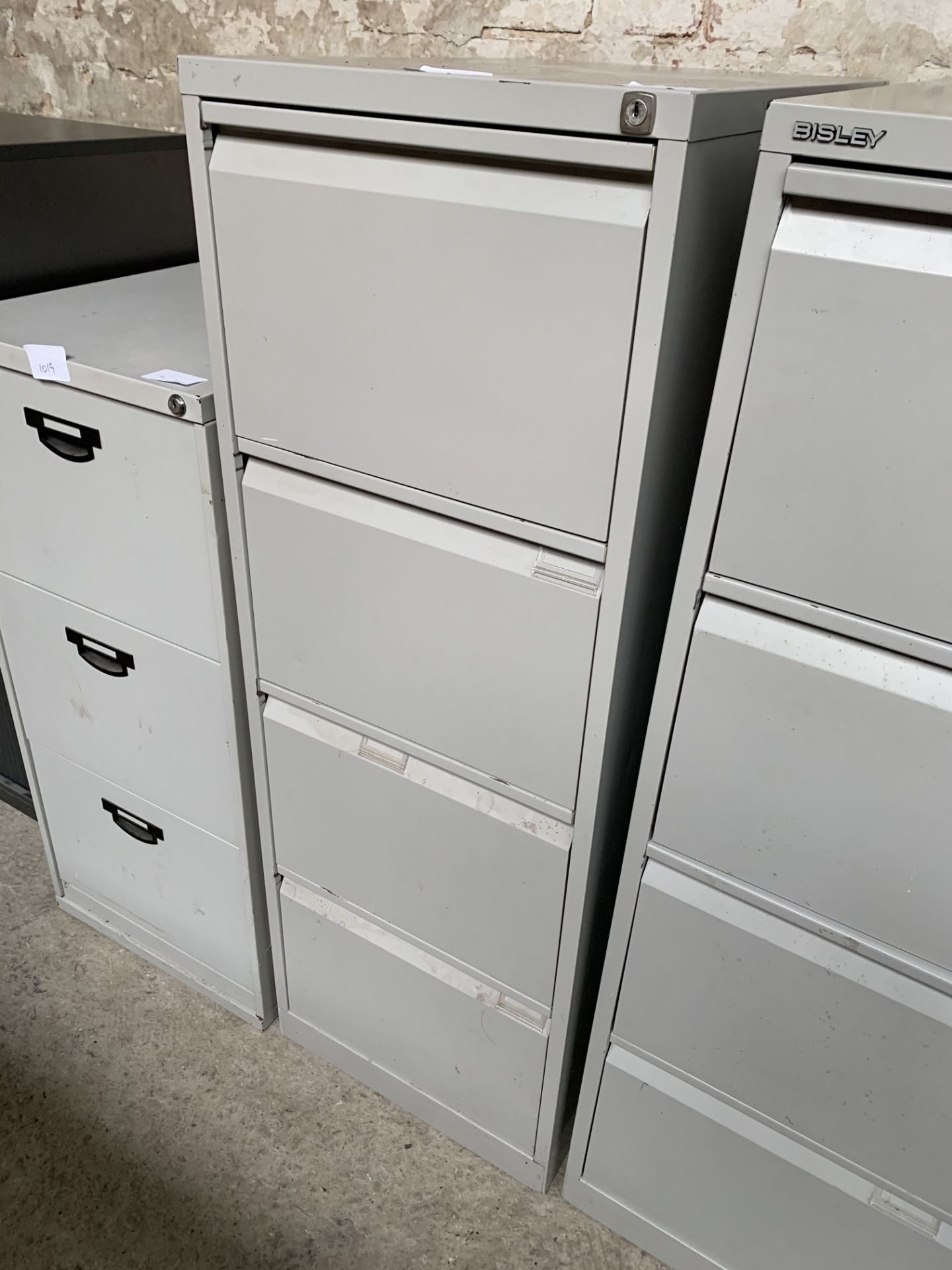 Bisley 4 drawer filing cabinet, 47 x 62 x 132cms.
