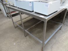 Stainless steel prep table, 150x90x120cms